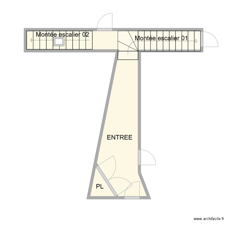 RDC MONTFRIN. Plan de 2 pièces et 13 m2