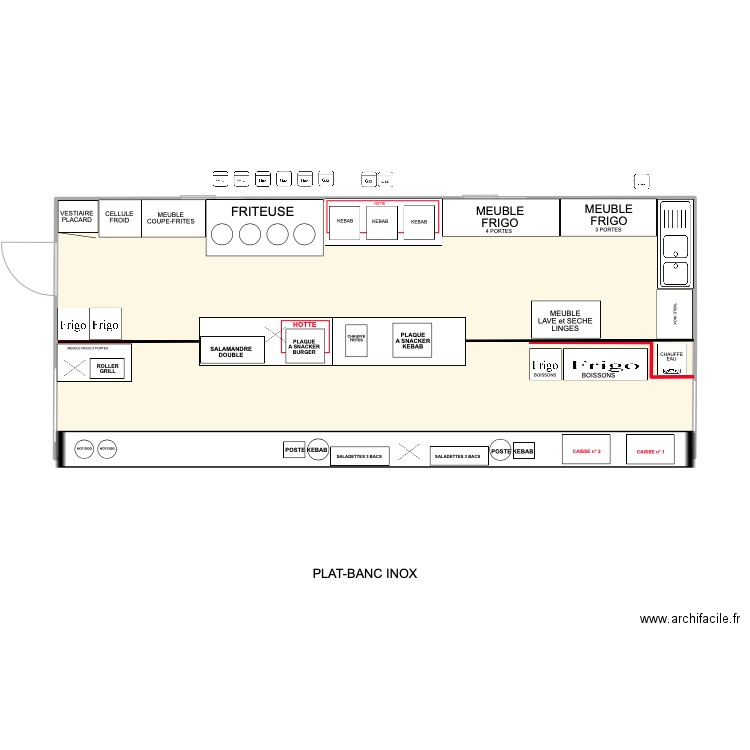 La boucherie 4. Plan de 1 pièce et 57 m2