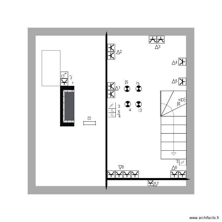 Position grenier D.Vivegnis. Plan de 4 pièces et 23 m2