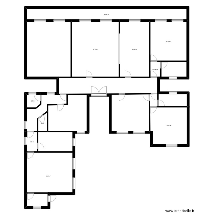 plan. Plan de 10 pièces et 200 m2