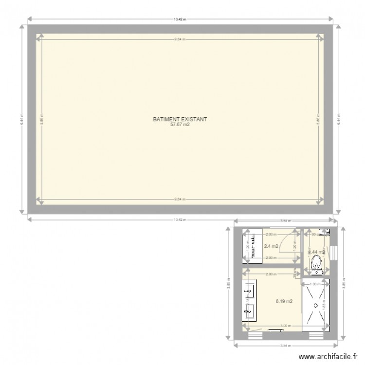 Projet extention maison. Plan de 0 pièce et 0 m2