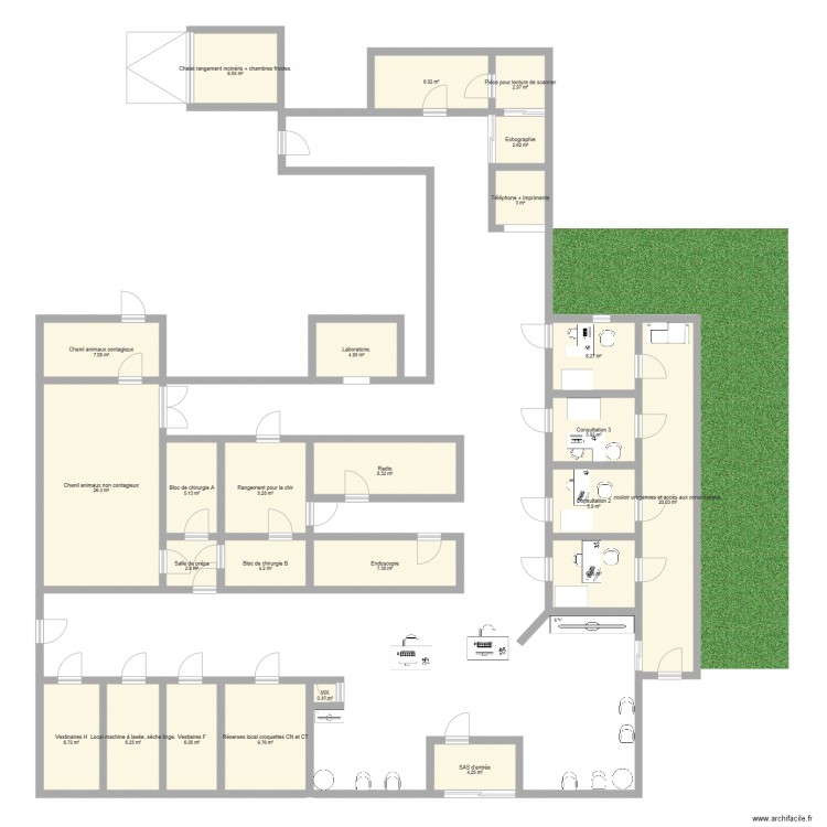 Plan de la clinique vétérinaire Armonia. Plan de 0 pièce et 0 m2