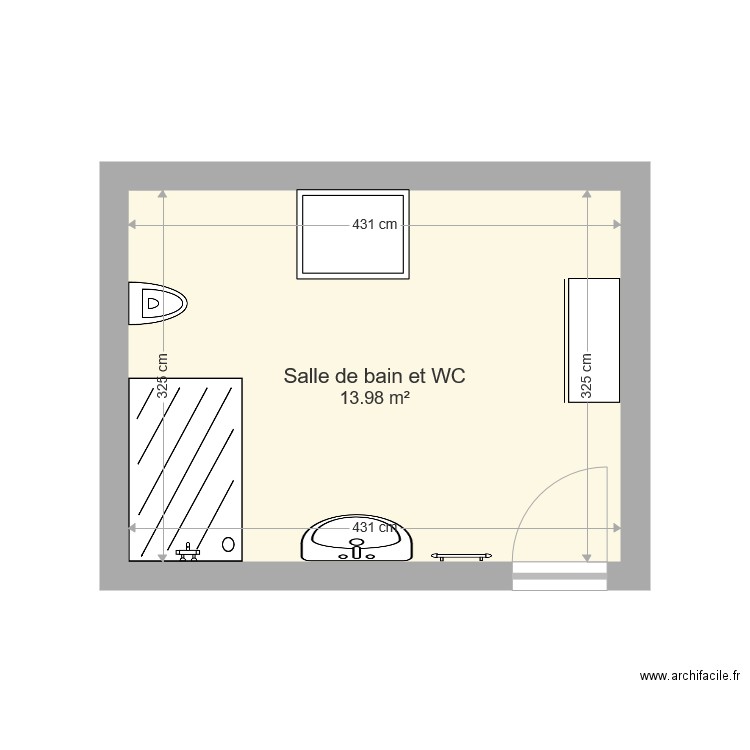 douche - Plan dessiné par bischwiller