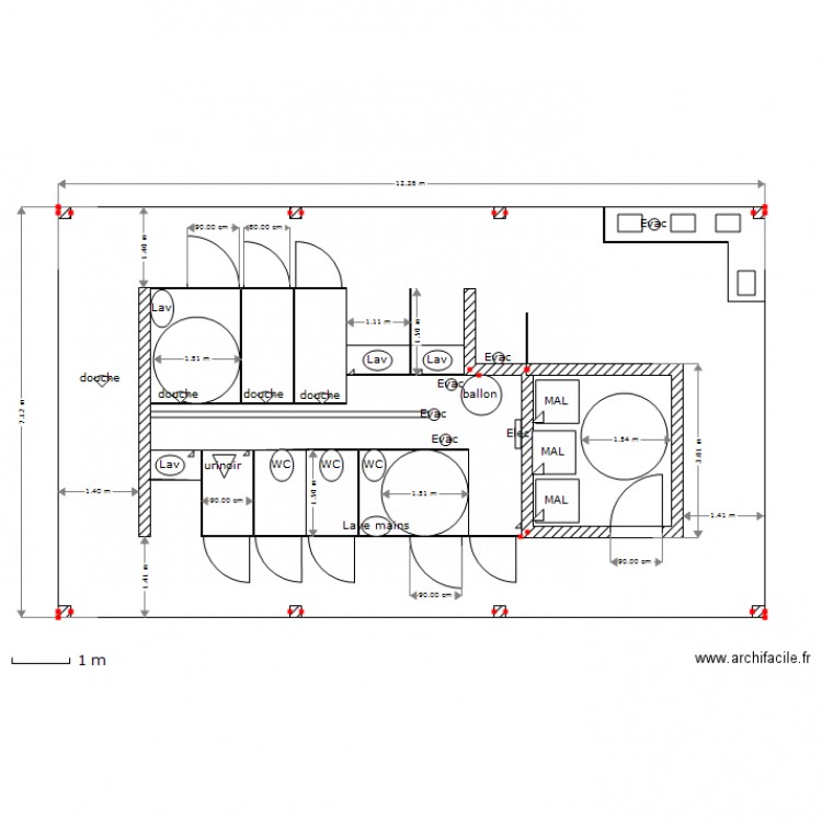 sanitaire 2013 dimensions 3. Plan de 0 pièce et 0 m2