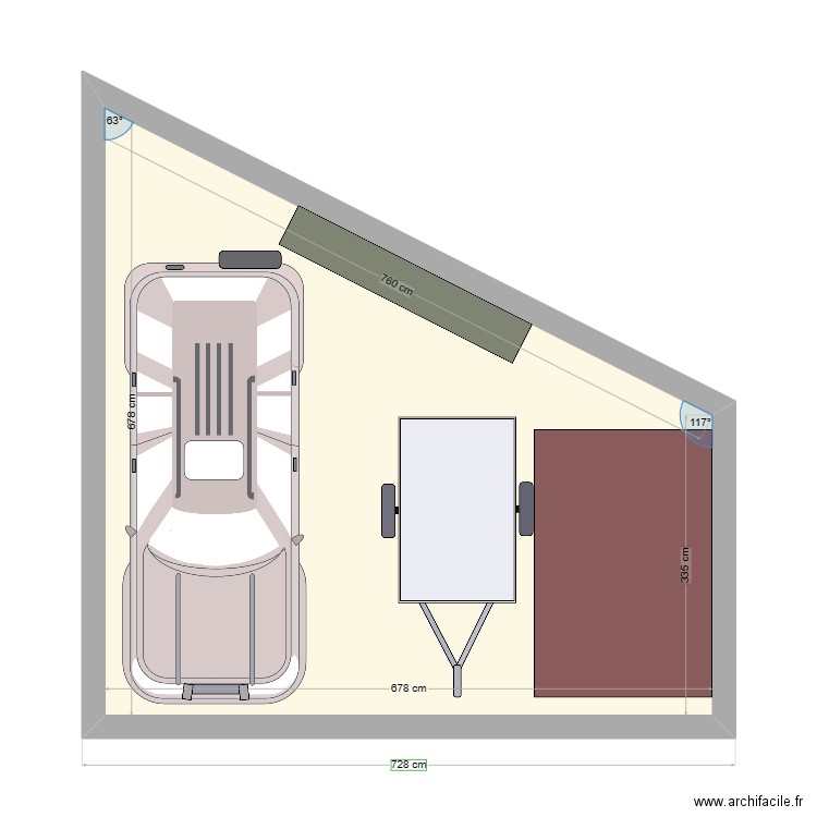 Carport. Plan de 1 pièce et 34 m2