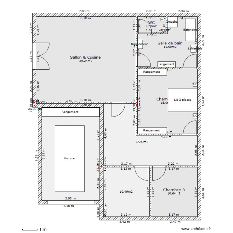 Plan villa 2D. Plan de 0 pièce et 0 m2