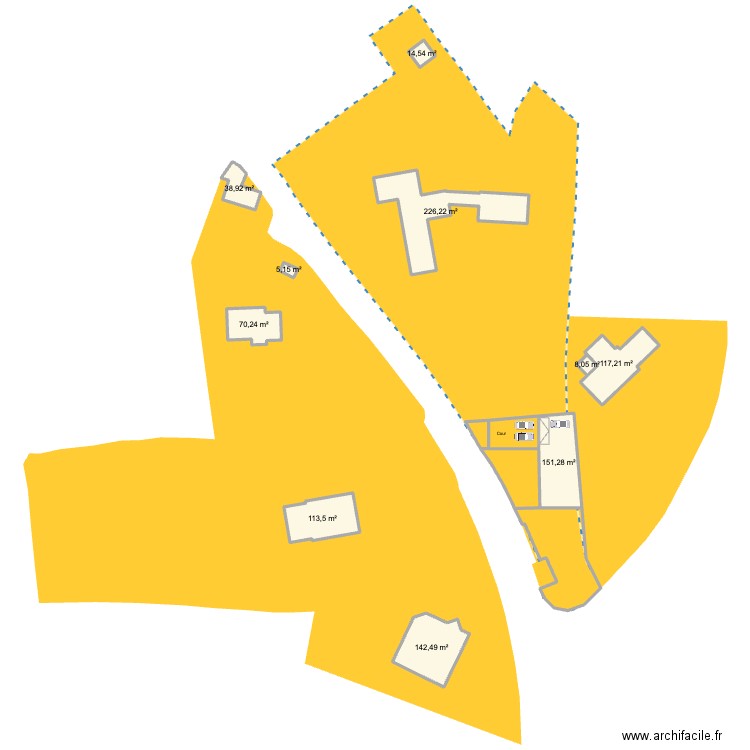 Tentative 3. Plan de 14 pièces et 1276 m2