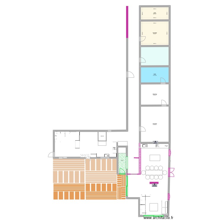 lebas. Plan de 9 pièces et 108 m2