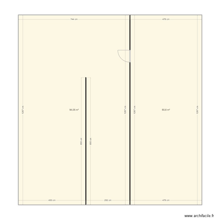 1test. Plan de 2 pièces et 155 m2