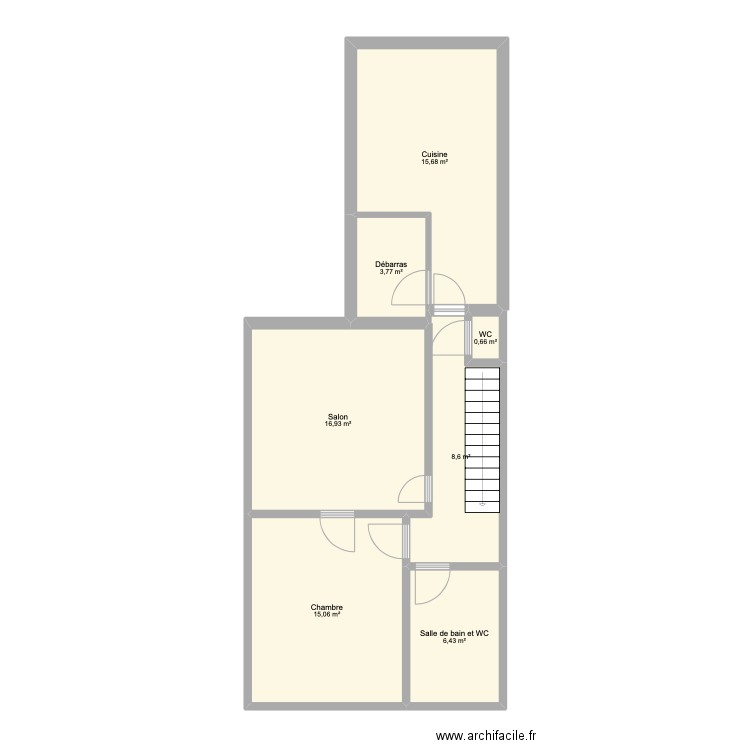 Kilesse Assurance. Plan de 7 pièces et 67 m2