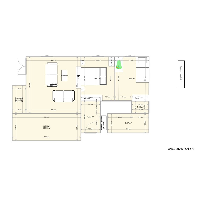 Plan1 - Plan 8 Pièces 66 M2 Dessiné Par ImedL