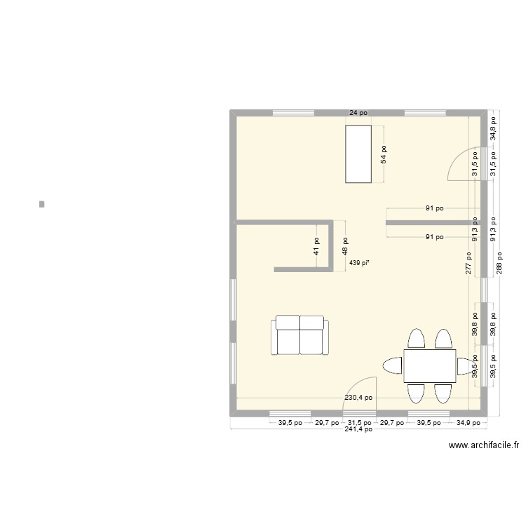 Cabane Sucre. Plan de 1 pièce et 41 m2