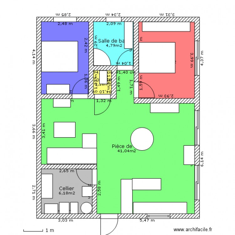 maison 80m. Plan de 0 pièce et 0 m2