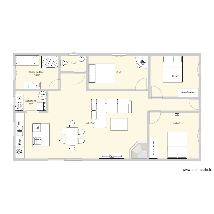 Maison T4. Plan de 0 pièce et 0 m2