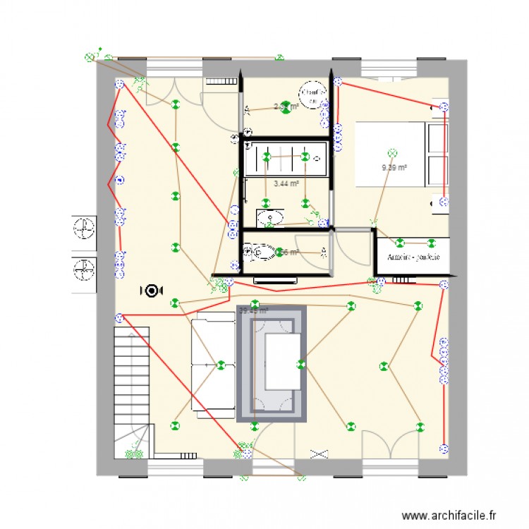 plan electrique RDC. Plan de 0 pièce et 0 m2