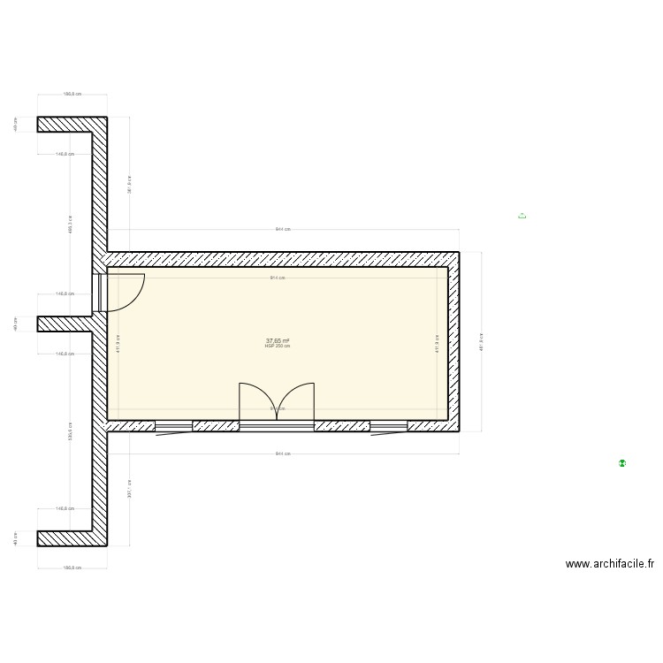 grange JM 2. Plan de 1 pièce et 38 m2