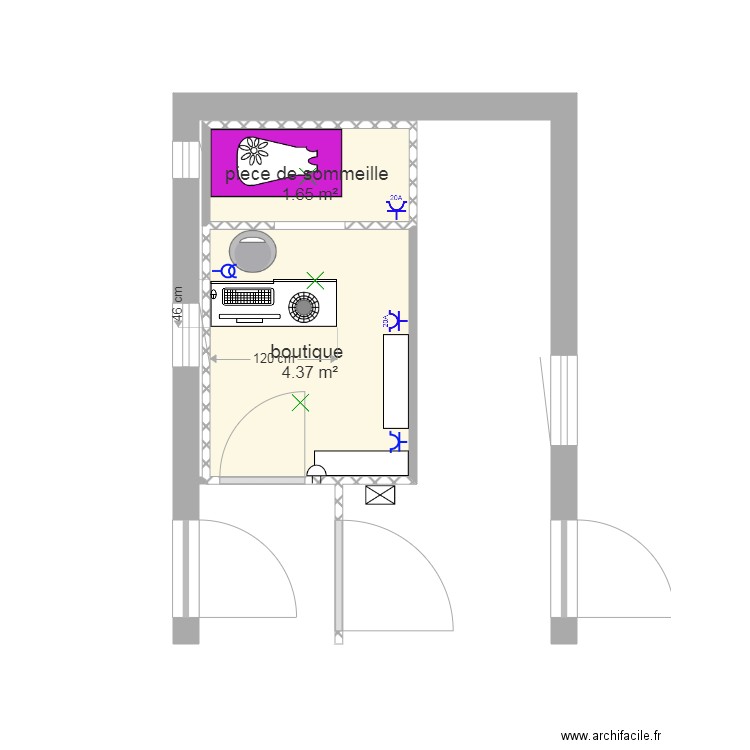 boutique . Plan de 0 pièce et 0 m2