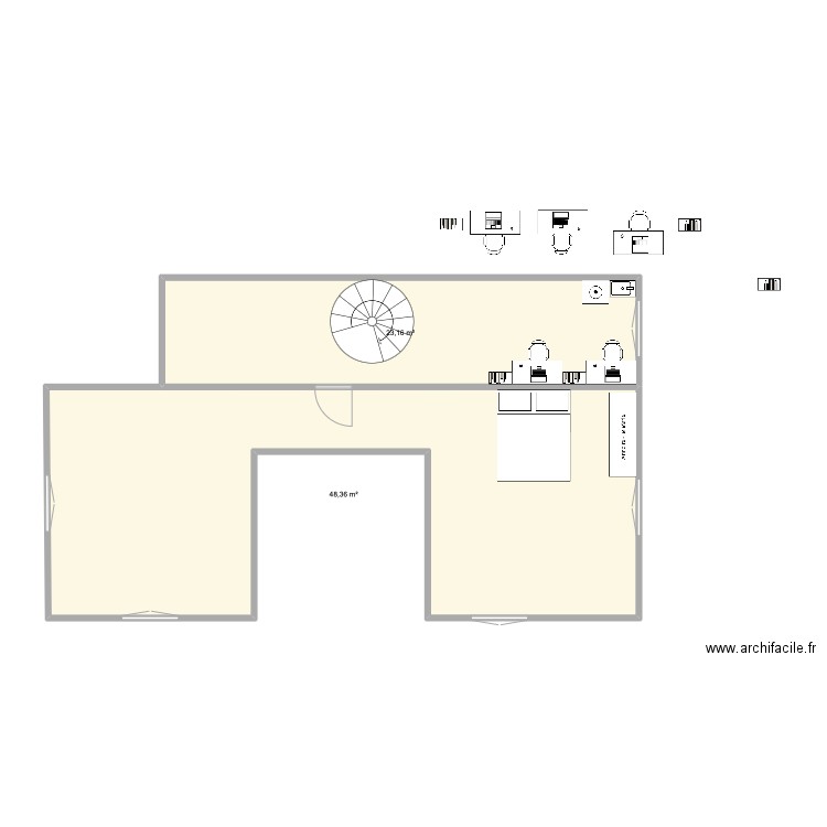 1 er etage manoir . Plan de 0 pièce et 0 m2