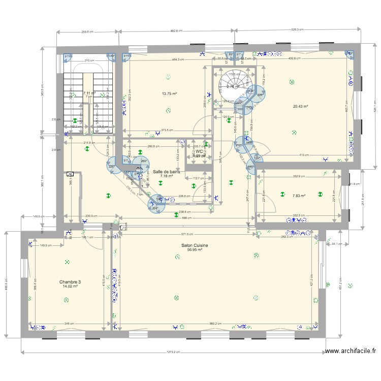 Plan ELEC 2ème etage Loraine et François. Plan de 0 pièce et 0 m2