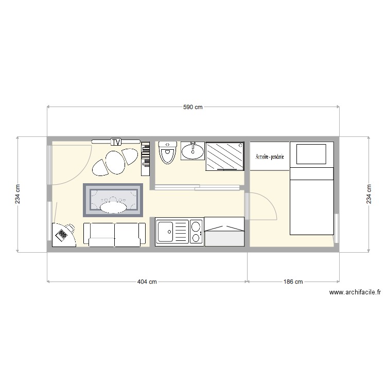 Aménagement conteneur 2020. Plan de 0 pièce et 0 m2