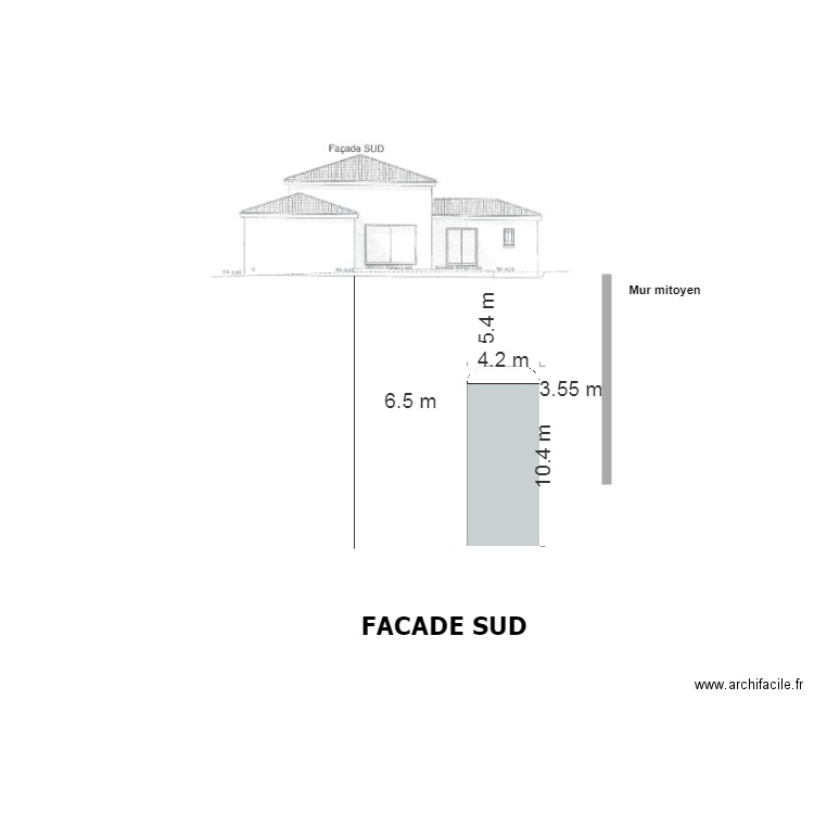 FACADE SUD. Plan de 0 pièce et 0 m2