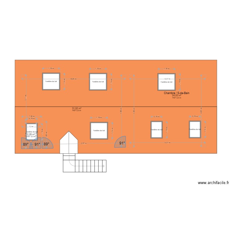 Modification toiture . Plan de 0 pièce et 0 m2