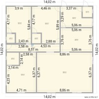 plan de 3 chambres salon avec salle à manger et cuisine 