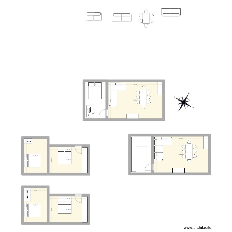 Ch3. Plan de 6 pièces et 107 m2