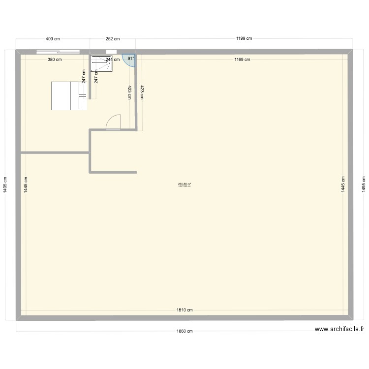 plan Ben. Plan de 1 pièce et 261 m2