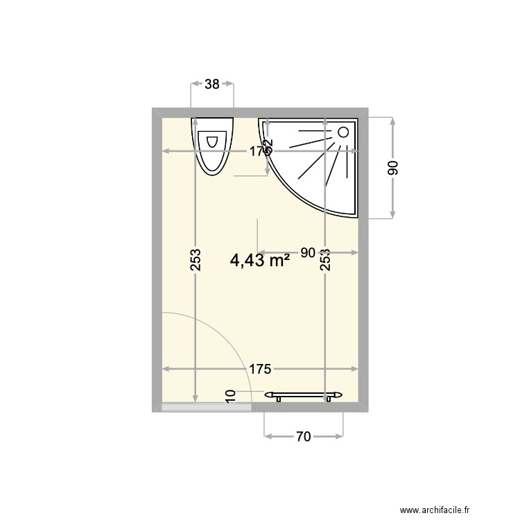 salle de bain sous-sol. Plan de 0 pièce et 0 m2