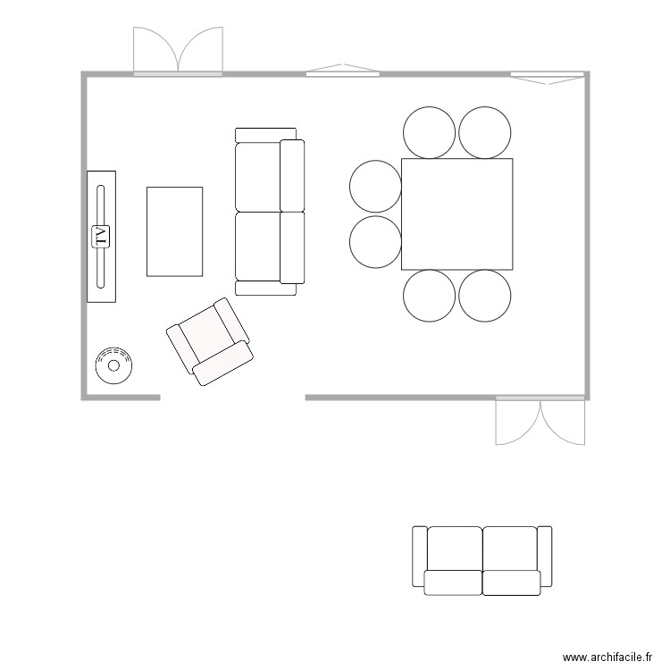 SALON 1 CANAPE 3 P 1FAUTEUIL. Plan de 0 pièce et 0 m2