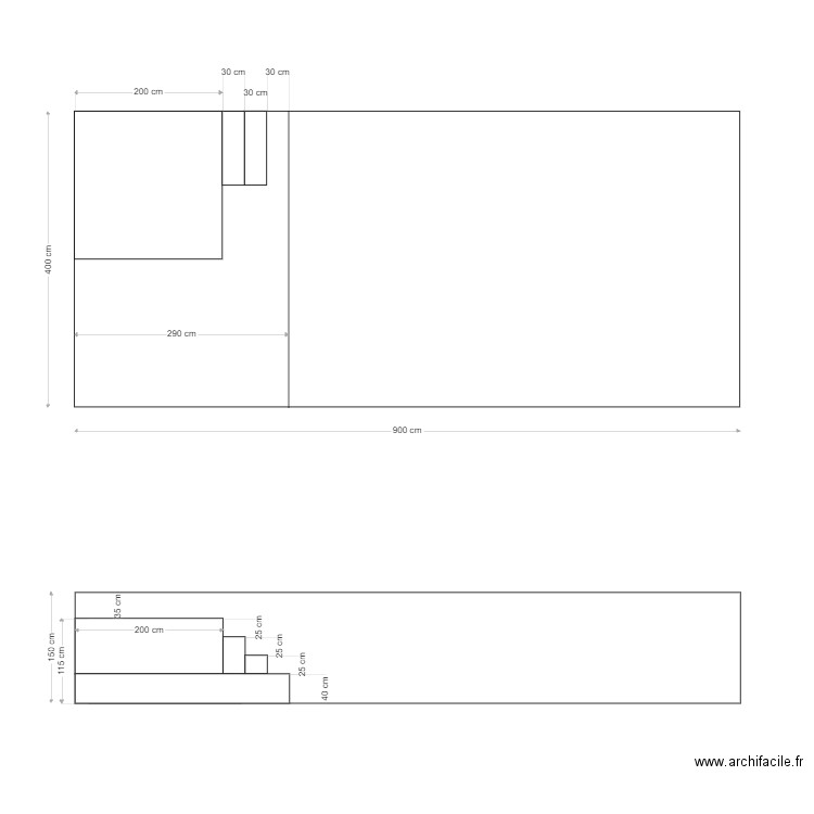 2 plages B. Plan de 0 pièce et 0 m2