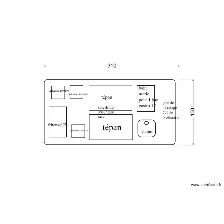 îlot. Plan de 0 pièce et 0 m2