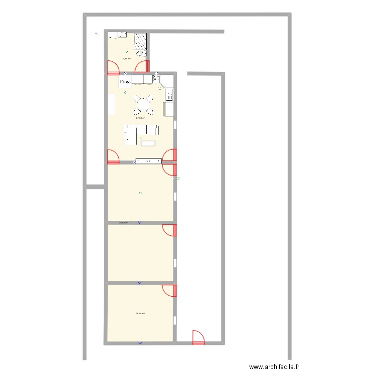 maison José. Plan de 4 pièces et 90 m2