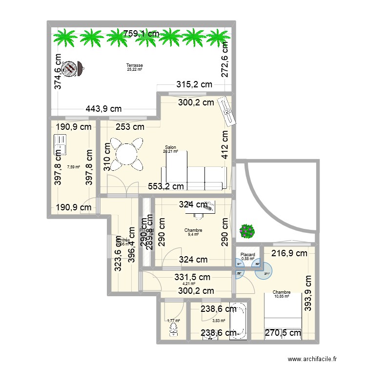 HOME. Plan de 11 pièces et 90 m2