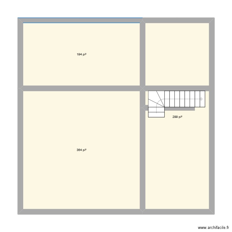 math 1. Plan de 3 pièces et 80 m2