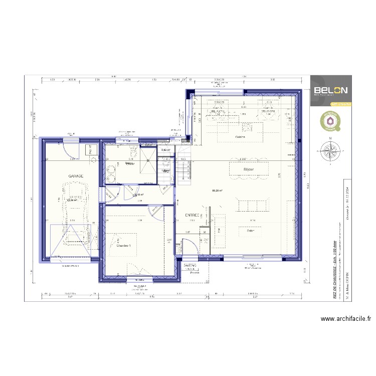 MickaHome1. Plan de 7 pièces et 128 m2