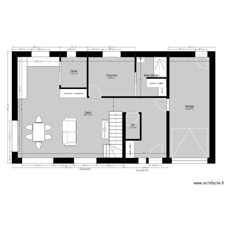 PLAN DUMAS . Plan de 12 pièces et 133 m2