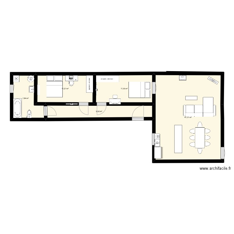 plan des chambre 1. Plan de 5 pièces et 81 m2