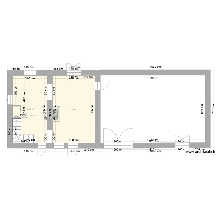 maison. Plan de 3 pièces et 50 m2