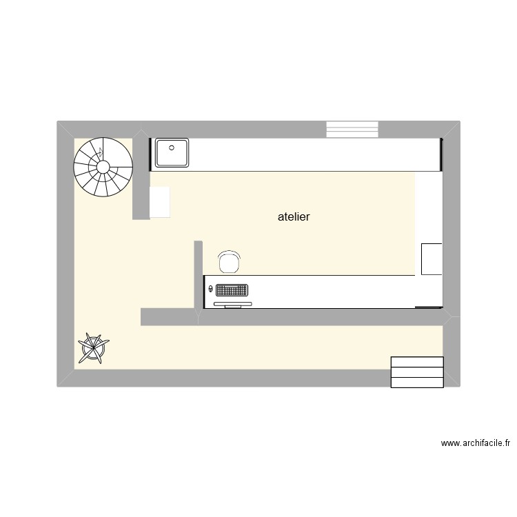 1 étage. Plan de 1 pièce et 18 m2