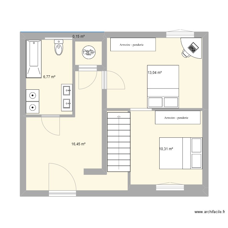 rdc escoire. Plan de 6 pièces et 48 m2