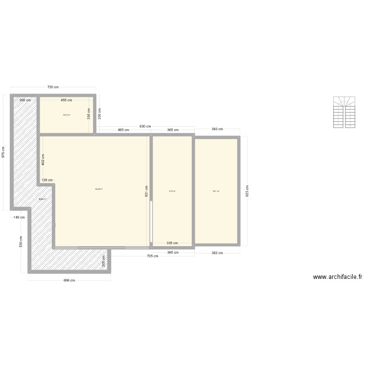 Fond de plan Projet Resty. Plan de 5 pièces et 196 m2