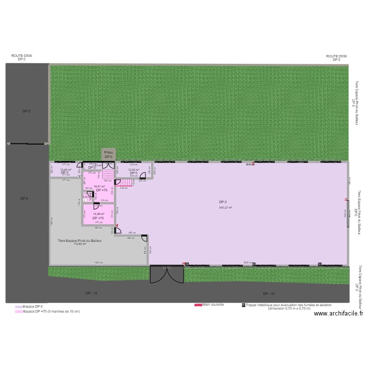 EXTERIEUR CROSSFIT OLORON-SAINTE-MARIE AVANT TRAVAUX. Plan de 12 pièces et 1120 m2