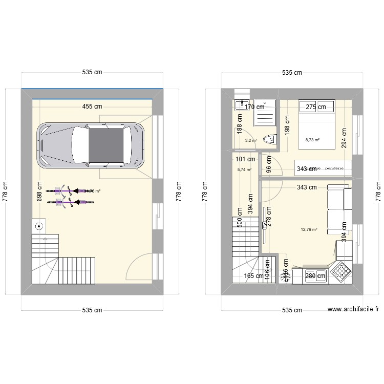 PLAN NASS APT. Plan de 5 pièces et 62 m2