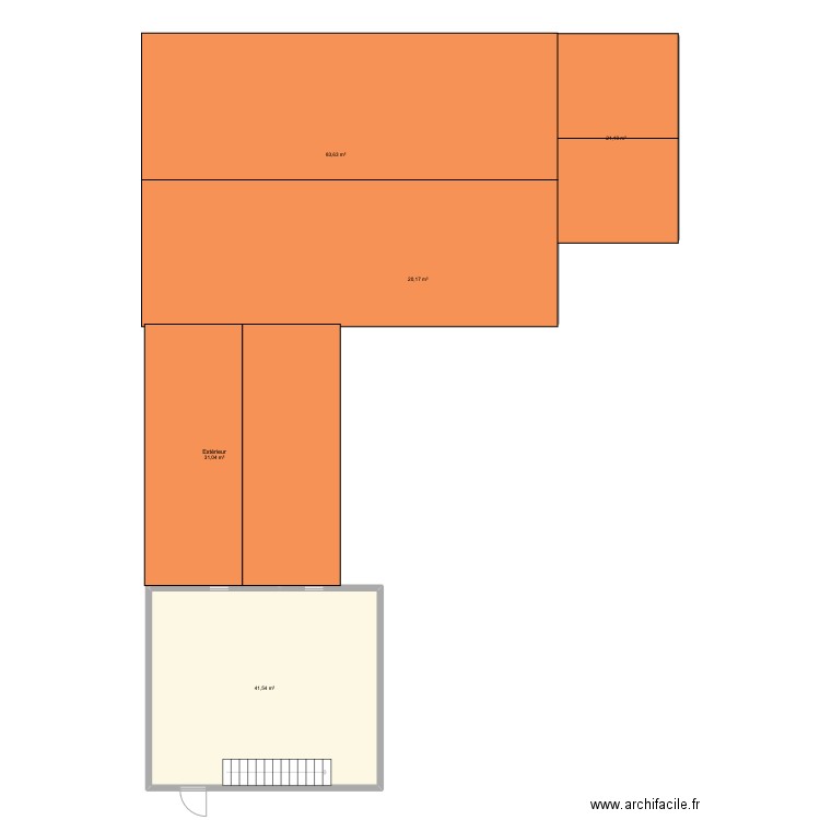 ATELIER etage. Plan de 5 pièces et 198 m2