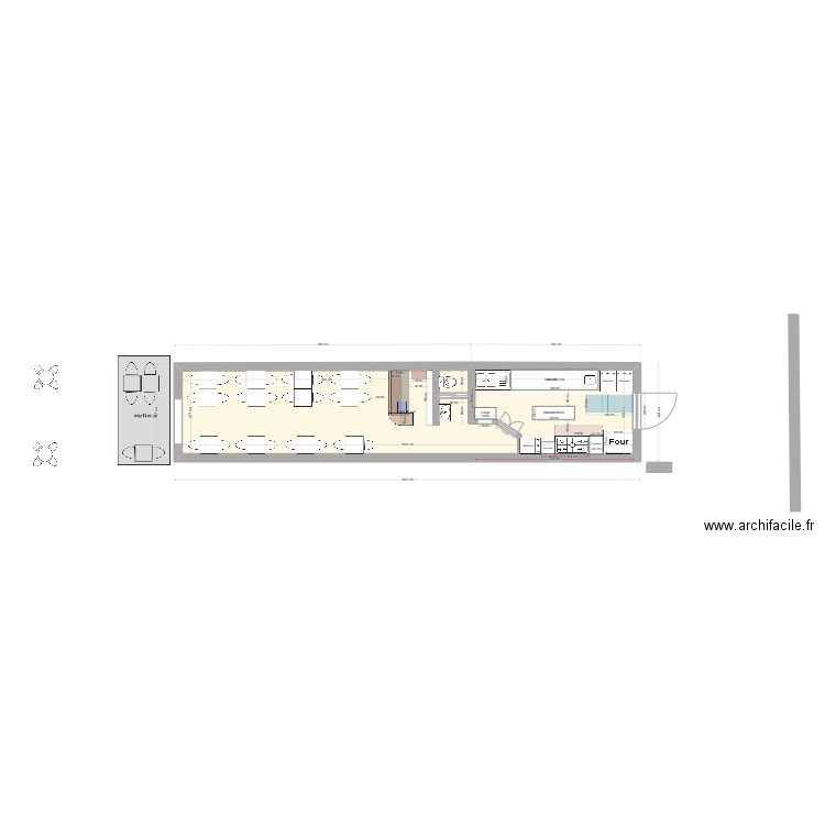 Restau Demi - Bar - v9. Plan de 1 pièce et 42 m2