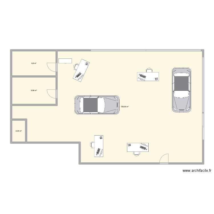 garage. Plan de 4 pièces et 160 m2