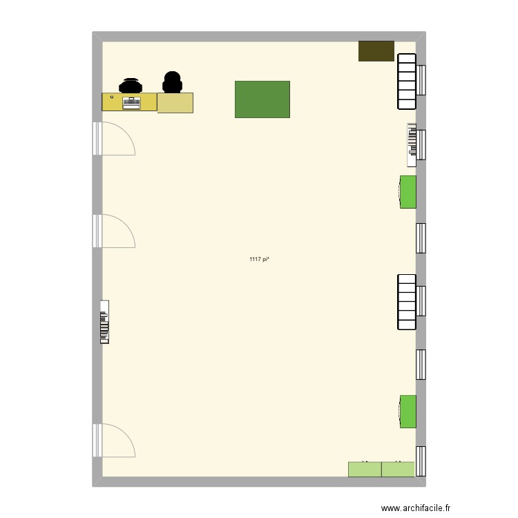 mason cdj. Plan de 1 pièce et 104 m2