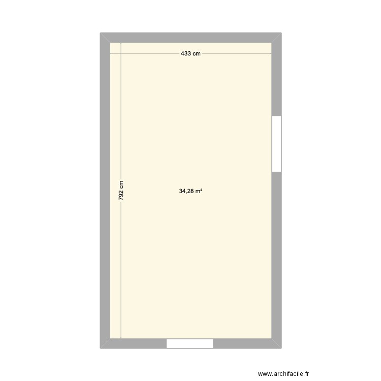 Studio . Plan de 1 pièce et 34 m2